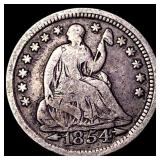 1854 Arrows Seated Liberty Half Dime NICELY CIRCUL