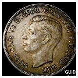 1937 Australia Silver 1 Crown Toned! CHOICE AU