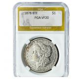 1878 8TF Morgan Silver Dollar PGA VF20