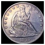 1875-S Silver Half Dollar CLOSELY UNCIRCULATED