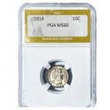 1914 Barber Dime PGA MS66