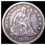 1877-CC Silver Quarter Dollar NEARLY UNCIRCULATED