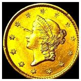 1853 Gold $1 Liberty Head Type 1 CLOSELY  UNCIRCU