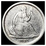 1837 Seated Liberty Dime No Stars NEARLY UNCIRCULA