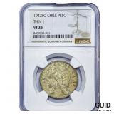 1927 Chile Silver 1 Peso NGC VF25