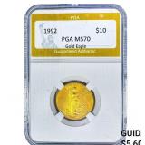 1992 $10 Gold American Eagle 1/4oz PGA MS70