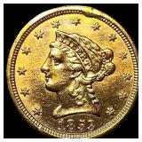1853 Gold $2.5 Liberty Head Quarter Eagle  UNCIRC