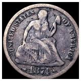 1874 Seated Liberty Dime LIGHTLY CIRCULATED