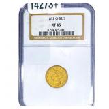 1852-O $2.50 Gold Quarter Eagle NGC XF45