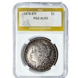 1878 8TF Morgan Silver Dollar PGA AU55