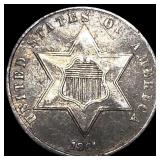 1861 Silver Three-Cent Piece CLOSELY  UNCIRCULATE