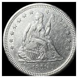 1861 Silver Seated Liberty Quarter CHOICE BU