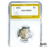1921 Buffalo Nickel PGA MS64+