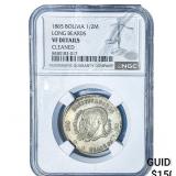 1865 Bolivia Silver 1/2 Milgarejo NGC VF Details