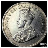 1928 Cyprus Silver 45 Piastres CHOICE AU