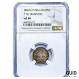 1860 Chile Silver Decimo NGC VG10