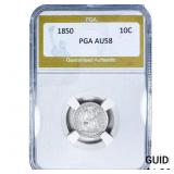 1850 Seated Liberty Dime PGA AU58
