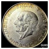 1955 Mexico Silver 5 Pesos GEM BU