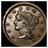 1851 Braided Hair Large Cent UNCIRCULATED