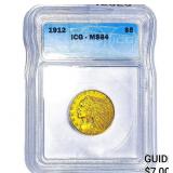 1912 $5 Gold Half Eagle ICG MS64