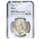 1925 Silver Peace Dollar NGC MS66