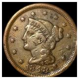 1848 Braided Hair Large Cent NEARLY  UNCIRCULATED