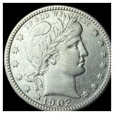 1902 Silver Barber Quarter CHOICE AU