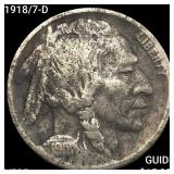 1918/7-D Buffalo Nickel ABOUT UNCIRCULATED