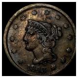 1843 Braided Hair Large Cent NEARLY UNCIRCULATED