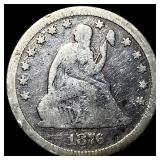1876-CC Silver Seated Liberty Quarter NICELY CIRCU