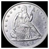 1861 Seated Liberty Half Dollar CHOICE AU