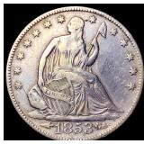 1853 Arrows Seated Liberty Half Dollar NEARLY UNCI
