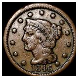 1846 Braided Hair Large Cent NEARLY UNCIRCULATED