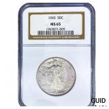 1943 Walking Liberty Half Dollar NGC MS65
