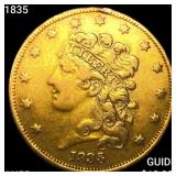 1835 $5 Gold Half Eagle CHOICE AU