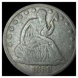 1858-O Silver Seated Liberty Half Dollar  LIGHTLY