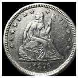 1876-CC Silver Seated Liberty Quarter  UNCIRCULAT