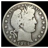 1914 Barber Half Dollar LIGHTLY CIRCULATED