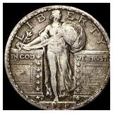 1918-D Silver Standing Liberty Quarter NEARLY  UN