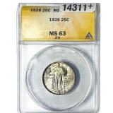 1926 Standing Liberty Quarter ANACS MS63 FH