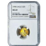 1998 $5 Gold American Eagle 1/10oz NGC MS69