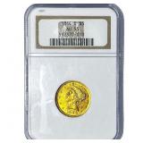 1844-D $5 Gold Half Eagle NGC AU55