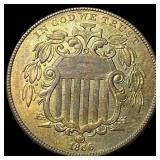 1866 Shield Nickel No Rays UNCIRCULATED