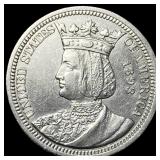 1893 Silver Isabella Quarter Dollar Token  UNCIRC