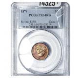 1874 Wheat Cent PCGS PR64 RD