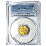 1879 $2.50 Gold Quarter Eagle PCGS MS63