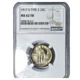 1917-S Standing Liberty Quarter NGC MS62 FH