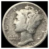 1921 Silver Mercury Dime LIGHTLY CIRCULATED