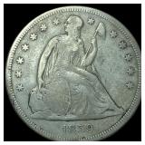 1859 Seated Liberty Silver Dollar NEARLY  UNCIRCU