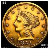 1851 $2.50 Gold Quarter Eagle UNCIRCULATED